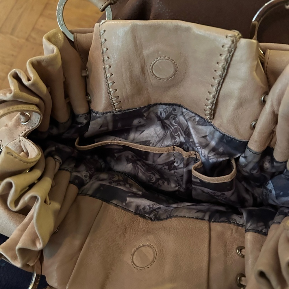 Leather Hobo Shoulder Bag Slouchy Magnetic - Picture 4 of 5